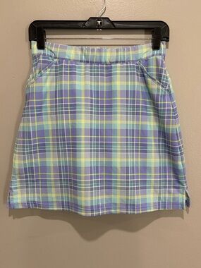 Peter Millar Lavender Mint Plaid Golf Skort Skirt XS UPF 50